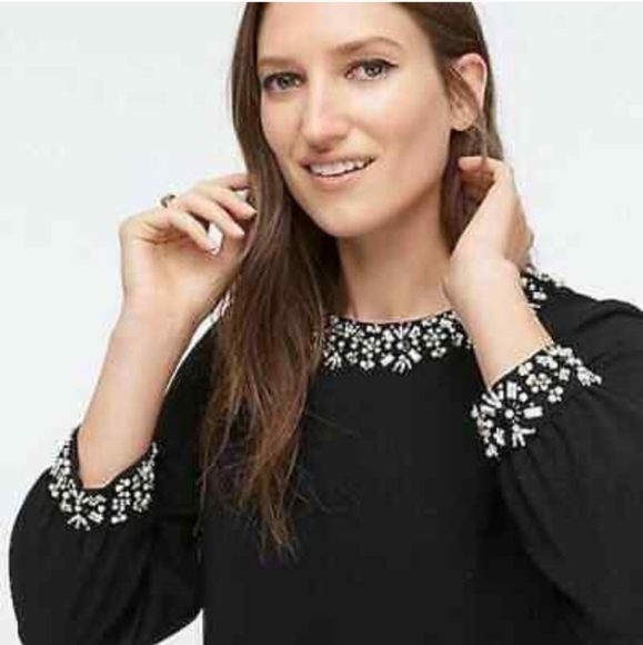 J Crew Jewel Embellished Long Sleeve Shift Dress Size 00 AF426 - Picture 5 of 12